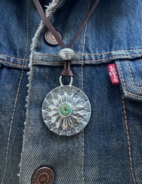 Image 3 of WL&A Handmade Peace Silver Dollar Old Style Royston Heishi Pendant #5
