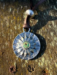 Image 1 of WL&A Handmade Peace Silver Dollar Old Style Royston Heishi Pendant #5