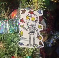 Image 1 of Bird Feeder Calavera Vinyl Sticker