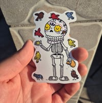 Image 2 of Bird Feeder Calavera Vinyl Sticker