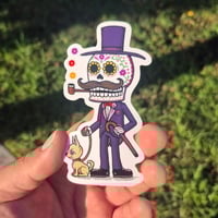 Image 2 of El Catrin Dog Walker Vinyl Sticker