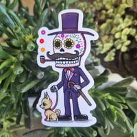 Image 1 of El Catrin Dog Walker Vinyl Sticker