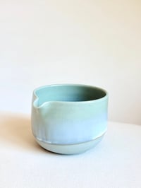 Image 1 of Sage Green Porcelain Matcha Bowl with Opalescent Glaze - 1, Large