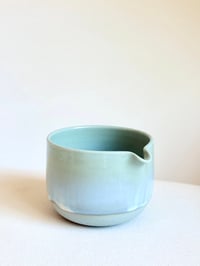 Image 2 of Sage Green Porcelain Matcha Bowl with Opalescent Glaze - 1, Large