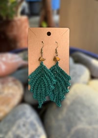 Image 4 of Mini Green Leaf Earrings