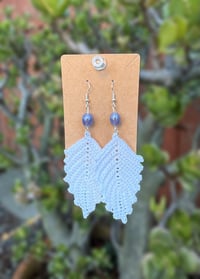 Image 1 of White Leaf Earrings