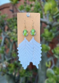 Image 4 of White Leaf Earrings