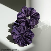 Image 1 of Velvet Purple Crushed Penne Large Scrunchie