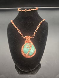 Image 5 of Amazonite Pendant/Copper Link Chain with matching Bracelet 