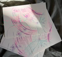 Image 2 of november snowflake risograph postcard