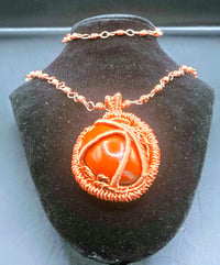 Image 2 of Red Jasper Pendant/Copper Link Chain with matching Bracelet 