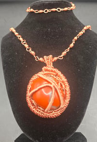 Image 5 of Red Jasper Pendant/Copper Link Chain with matching Bracelet 