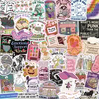 Image 1 of 300 PCS Book Stickers for Kindle, Bookish Sticker Pack Vinyl Decals, No Repeats (Glossy)
