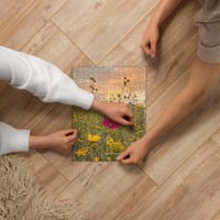 Image 2 of  Cosmo, Cowpen Daisies, and a Rainbow - Jigsaw Puzzle - 252 Pieces