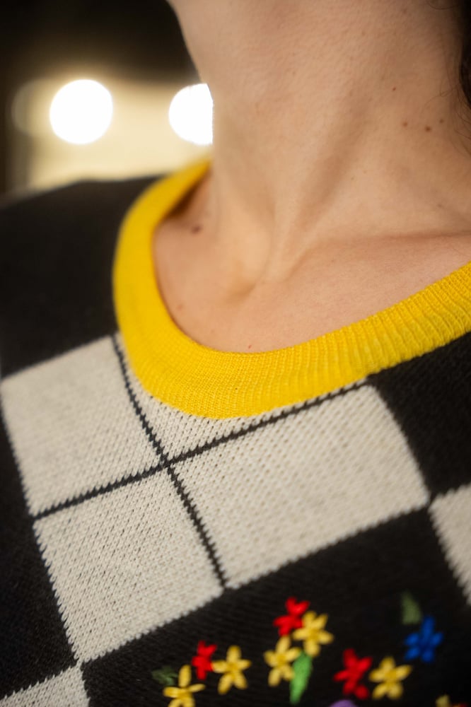 Image of Abito in maglia quadrati