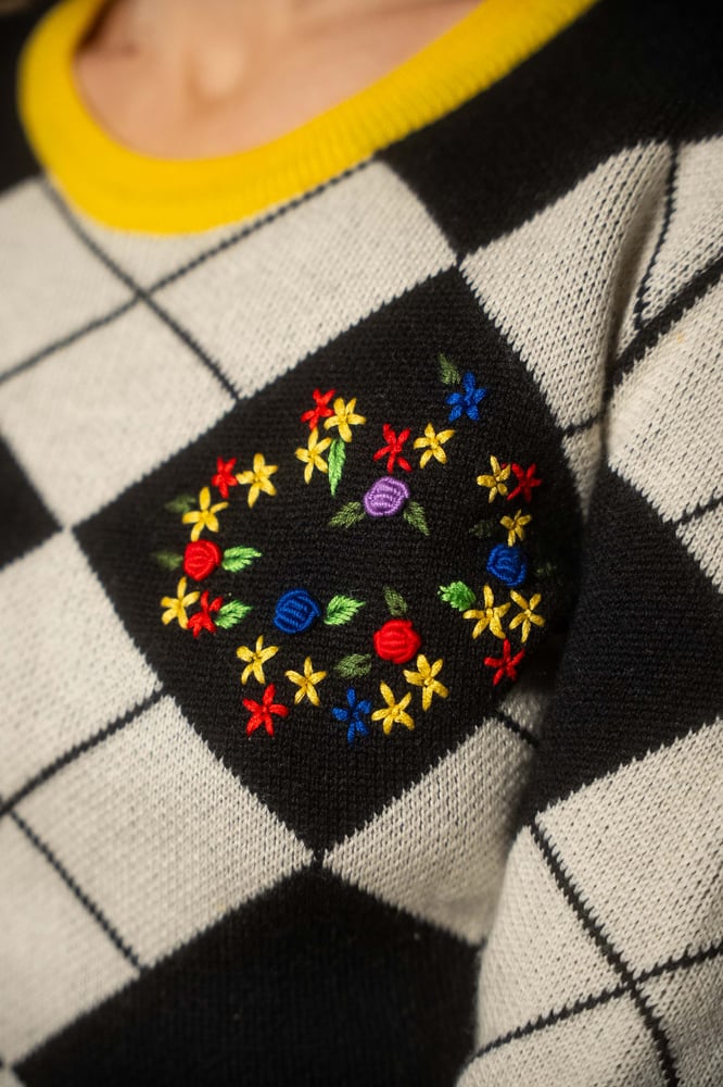 Image of Abito in maglia quadrati