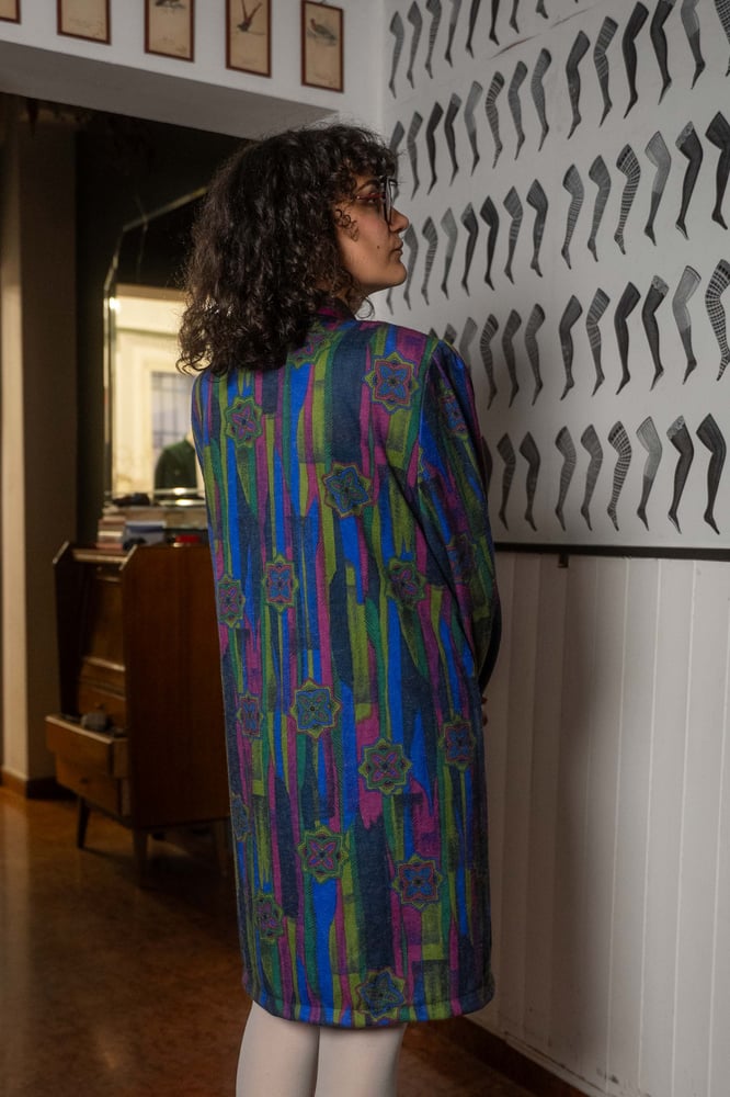 Image of Abito viola verde rosa