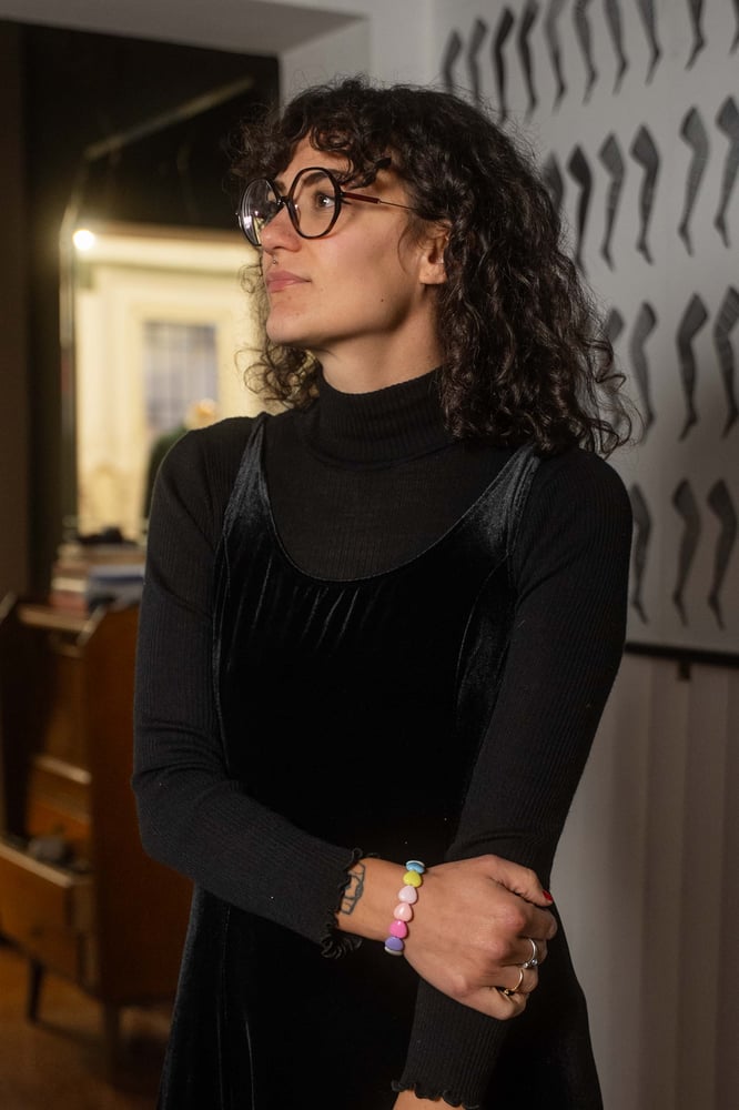 Image of Abito nero in velluto lungo