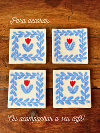 Image of Azulejo Pequeno Tulipa Azul 