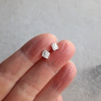 Image 1 of Tiny Sparkly Silver Rocks Studs