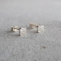 Image 2 of Tiny Sparkly Silver Rocks Studs