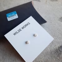 Image 3 of Tiny Sparkly Silver Rocks Studs