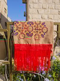 Image 1 of Palestinian Tatreez Hand Embroidered Shawl - Iraq