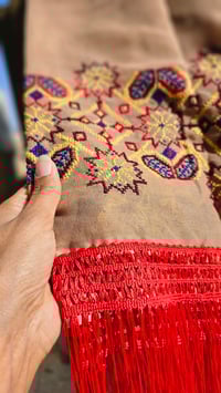 Image 2 of Palestinian Tatreez Hand Embroidered Shawl - Iraq