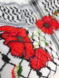 Image 2 of Palestine Nabulsi Keffiyeh - hand stitched embroidery