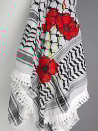 Image 1 of Palestine Nabulsi Keffiyeh - hand stitched embroidery
