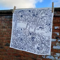 Image 1 of London Bridge Printed Vintage Map Cotton Handkerchief 