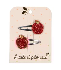 Image 1 of Sparkly Apple hair clips 