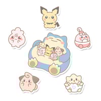 Snorlax Babies, Pichu, Cleffa, Happiny, Togepi & Igglybuff Sticker Flakes