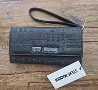 Image 1 of Steve Madden Bmason Embossed 3.5" X 7.5 " Clutch Wallet in Black