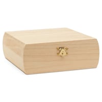 Wooden Storage Box with Hinged Lid