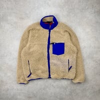Image 1 of Patagonia Deep Pile Classic Retro Fleece Cardigan Natural XL Mens Vintage 2000