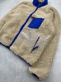 Image 6 of Patagonia Deep Pile Classic Retro Fleece Cardigan Natural XL Mens Vintage 2000