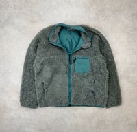 Image 2 of Patagonia Deep Pile Classic Retro Fleece Cardigan Charcoal Heather XL Mens Vintage 2000