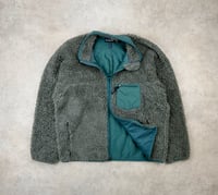 Image 3 of Patagonia Deep Pile Classic Retro Fleece Cardigan Charcoal Heather XL Mens Vintage 2000