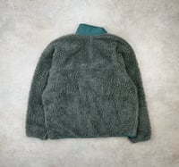 Image 4 of Patagonia Deep Pile Classic Retro Fleece Cardigan Charcoal Heather XL Mens Vintage 2000