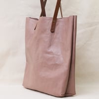 Image 4 of Crumpled Soft Shopping Tote in mauve
