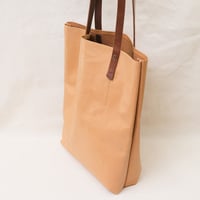 Image 4 of Crumpled Soft Shopping Tote in tan 2