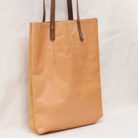 Image 2 of Crumpled Soft Shopping Tote in tan 2