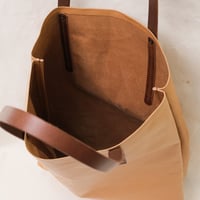 Image 6 of Crumpled Soft Shopping Tote in tan 2