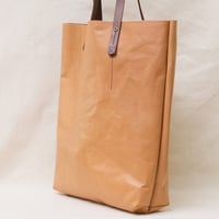 Image 4 of Crumpled Soft Shopping Tote in tan