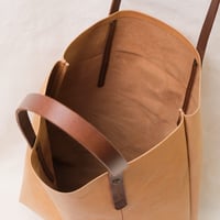 Image 5 of Crumpled Soft Shopping Tote in tan