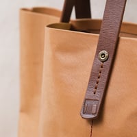 Image 7 of Crumpled Soft Shopping Tote in tan