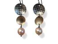 Image 1 of Petal earrings with pearls