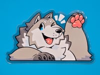 Image 1 of Waving Wolfie Sticker