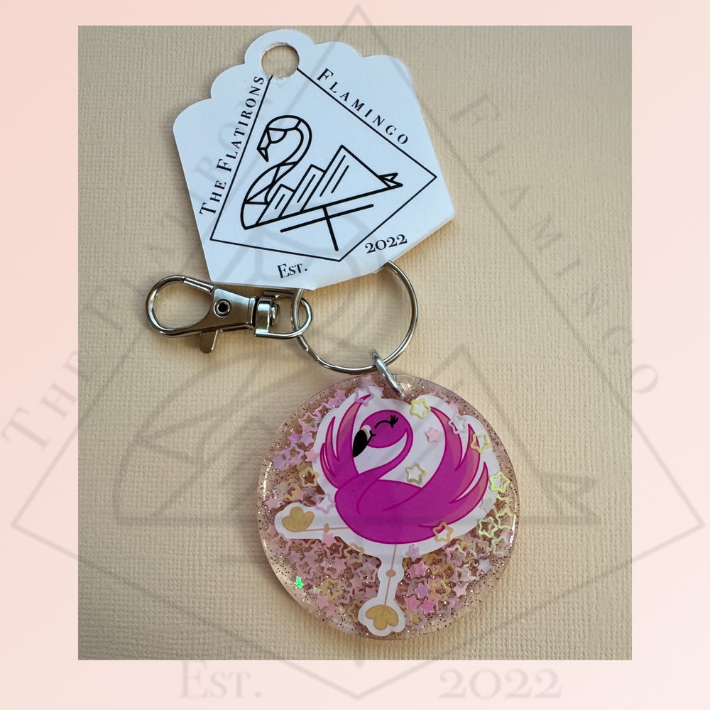 Image of Happy Flamingo - Keychain